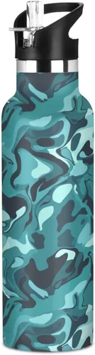 Miniatura 16 de Camouflage Gold Leakproof and BPA Free Reusable Water Bottle with Straw Lid Double-Wall Vacuum Insulation for Gym Sports 11