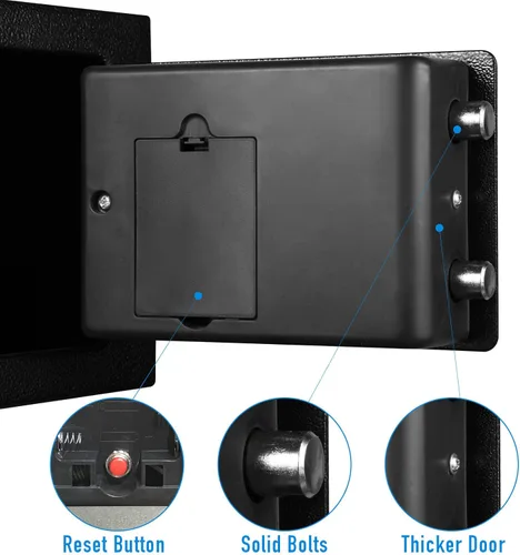 Miniatura 4 de TENAMIC Caja Fuerte 0.23 Pies Cúbicos Caja de Seguridad Digital Electrónica, Caja Fuerte con Cerradura de Teclado para Gabinete, Acero de Aleación