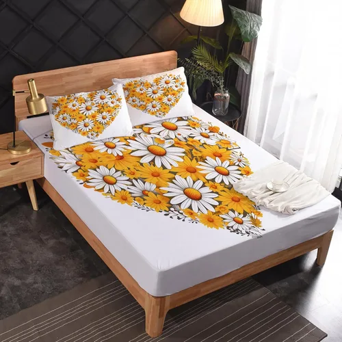 Miniatura 2 de Daisy Sheets Juego de sábanas tamaño individual, sábanas de microfibra suave y bolsillo profundo, sábanas y fundas de almohada estampadas sin