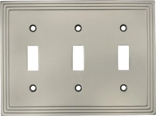 Cosmas 25037-SN Cubierta de placa de interruptor de pared triple de níquel satinado