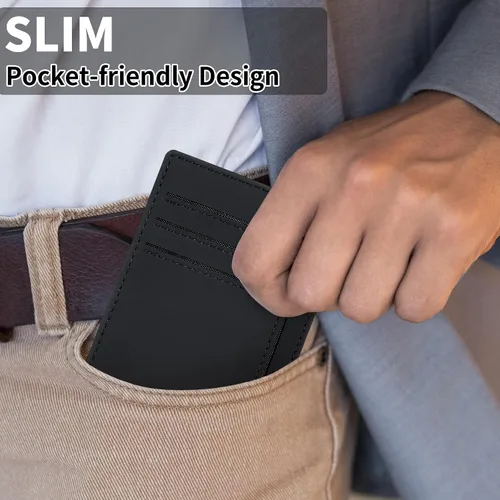 Miniatura 61 de Cartera Chelmon Slim RFID - Cartera de bolsillo frontal minimalista para tarjetas de crédito delgadas