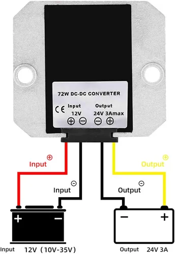 Miniatura 4 de Convertidor de aumento de voltaje CC, 12 V escalón hasta 24 V 3 A 72 W, convertidor de módulo de fuente de alimentación transformador de impulso