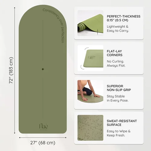 Miniatura 2 de Tapete de Yoga en forma de arco, goma de poliuretano ecológico, tapete de ejercicio antideslizante para Yoga, Pilates, entrenamiento en casa
