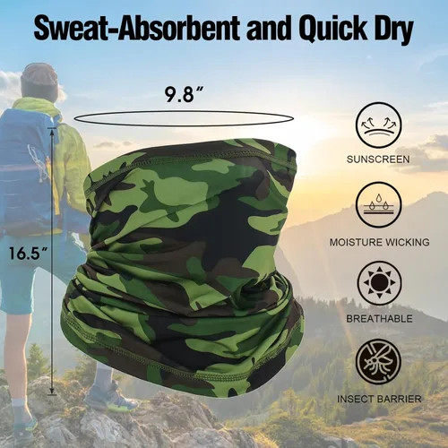 Miniatura 4 de Polaina de cuello para hombres y mujeres, cubierta facial para protección solar, pasamontañas, pasamontañas, bandana y máscara de caimán