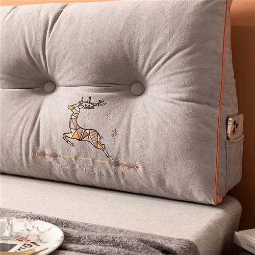 Miniatura 2 de YSUEFIJO Almohada triangular de lectura para reposo en cama, cojín grande para cabecero, respaldo, almohada de cuña, cojín de apoyo