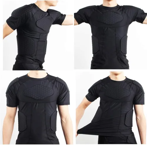 Miniatura 2 de Topeter Camiseta protectora acolchada de compresión para hombre, protector de hombros en el pecho