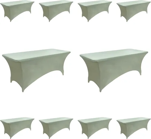 Miniatura 41 de Paquete de 2 Cubiertas de Mesa de Spandex de 4 pies para Mesas Plegables Rectangulares - Manteles Elásticos Ajustados Resistentes a las Arrugas