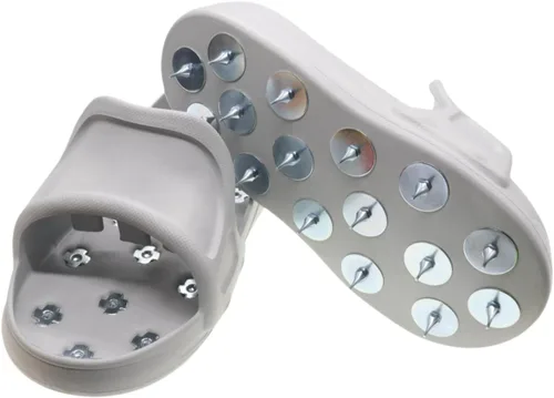 Miniatura 7 de Zapatos antideslizantes con pinchos para pisos epoxi, revestimientos resinosos, compuesto autonivelante y pintura, tamaño grande Negro