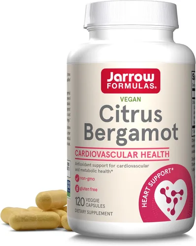 Jarrow Formulas Suplemento de bergamota cítrica 500 mg - 120 porciones (cápsulas vegetales) - Apoyo antioxidante para la salud cardiovascular y