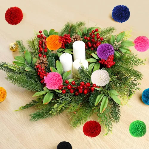 Miniatura 7 de 20 pompones de hilo grandes de 2 pulgadas, hechos a pedido, bolas de hilo acrílico para sombreros o decoraciones de fiesta, pompones de manualidades