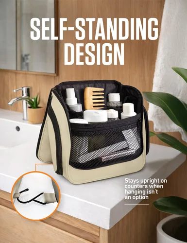 Miniatura 5 de VENTURE 4TH Neceser de viaje colgante para mujeres y hombres - Organizador grande de artículos de tocador con 18 compartimentos, bolsa extraíble