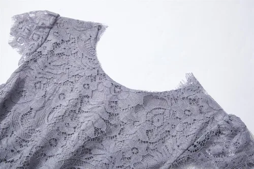 Miniatura 3 de Niyage Vestido de fiesta de princesa de tul para niñas pequeñas, elegante vestido de encaje con espalda en V