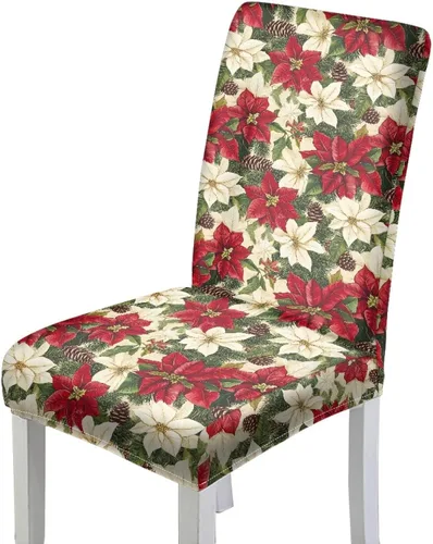 Miniatura 19 de HUGS IDEA Christmas Seat Covers for Dining Room Chairs Set of 6 Music Notes Stretch Chair Slipcovers Protector Removable and Washable Kitchen Dining