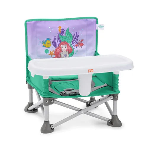 Miniatura 12 de Bright Starts Pop 'N Sit Asiento elevado portátil, para uso en interiores y exteriores, asiento de piso con bandeja de alimentación, gris, de 6