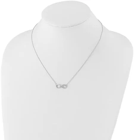 Miniatura 5 de Cadena de plata de ley 925 maciza con símbolo de nudo de amor infinito con cierre seguro de langosta
