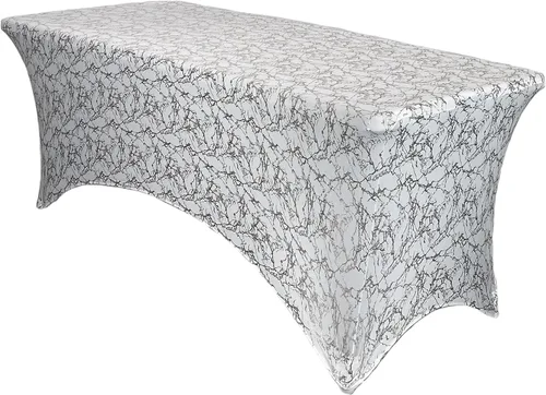 Miniatura 46 de YOUR CHAIR COVERS Mantel rectangular de elastano ajustable de 5 pies, color blanco, para decoración de bodas, eventos, patio, cubierta elástica
