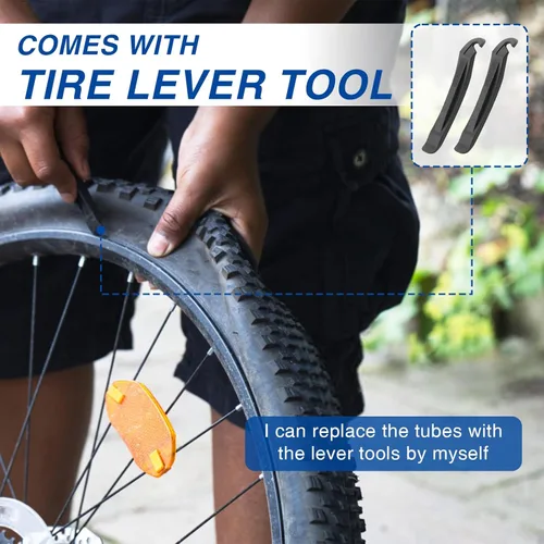 Miniatura 4 de Paquete de 2 tubos de bicicleta de neumáticos gruesos de 20/26 × 4.0-5.0: tubo de bicicleta resistente con válvula Schrader AV de 1.260 in