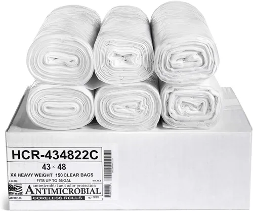 Miniatura 25 de Aluf Plastics Bolsas de basura de alta densidad, 10 galones, 1000 unidades, 6 micrones (eq), 24" x 24", transparentes, para baño, oficina