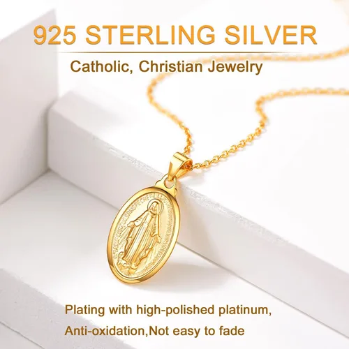 Miniatura 166 de U7 Saint Benedict/Michael Medal Necklace, 316L Stainless Steel Virgin Mary Necklace for Men Women, Bible Verse Protection Necklace Catholic