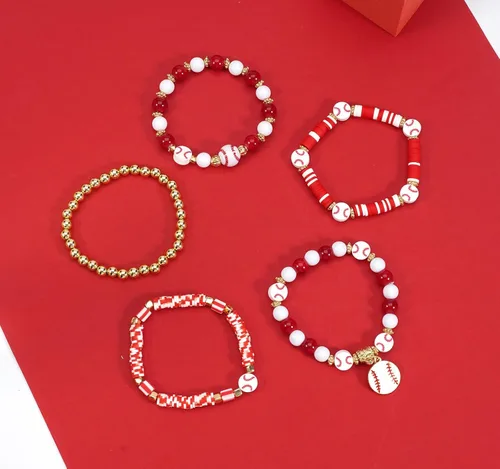 Miniatura 7 de Ardorchid Pulseras de Halloween para Mujeres Calabaza Fantasma Esqueleto Murciélago Calavera con Cuentas Apilables Elásticas Rugby Acción de Gracias