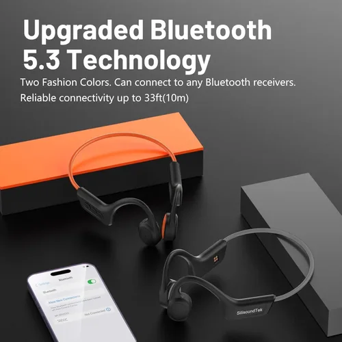 Miniatura 7 de Auriculares de conducción ósea Bluetooth, IPX7, impermeables, inalámbricos, auriculares abiertos, micrófono integrado, 10 horas de reproducción