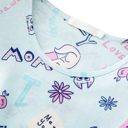 Miniatura 3 de SISKIN Camisones para mujer, de algodón, para dormir, de manga corta, con estampado, ropa de dormir suave