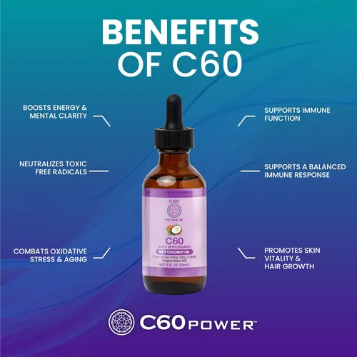 Miniatura 3 de C60 Power C60 en aceite de coco MCT orgánico – Suplemento antioxidante y bienestar natural para hombres y mujeres, 99.99% de carbono puro
