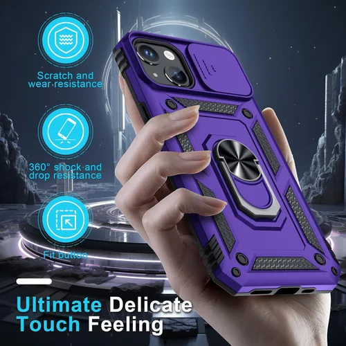 Miniatura 7 de Funda Janmitta para iPhone 12 Mini y 13 Mini con cubierta deslizante para lente de cámara incorporada + protector de pantalla, funda de cuerpo