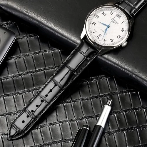 Miniatura 4 de Moran - Correa con estampado de cocodrilo y de cuero vacuno, para reloj de pulsera de 18mm a 24mm, para mujer y hombre