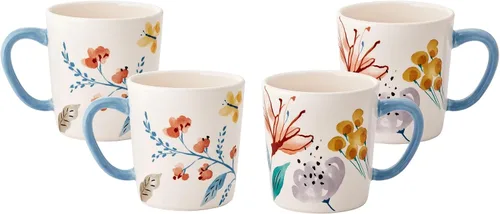 Miniatura 20 de Bico Blooming Moment - Juego de 4 tazas de café de cerámica, tazas de té grandes de 18 onzas con asa, tazas estéticas tipo latte para capuchino
