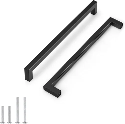 Miniatura 21 de Probrico - Tiradores cuadrados de acero inoxidable para puerta de armario o cajón, color negro, 0.5 pulgadas de ancho, Negro
