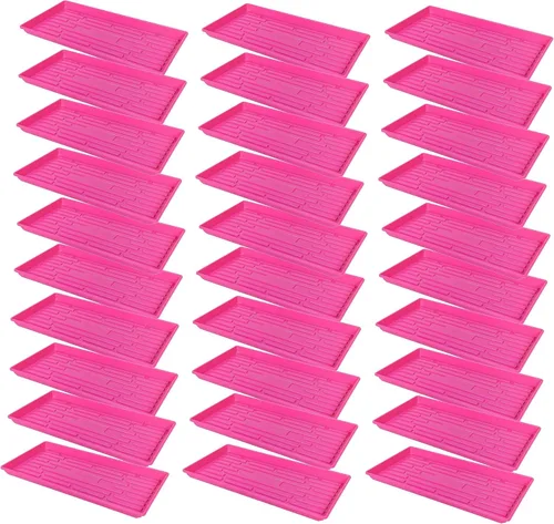 Miniatura 7 de SUNPACK Bandeja de inicio de semillas de plástico resistente de 10 x 20 pulgadas, color negro, 2.5 pulgadas, sin agujeros de drenaje, ideal