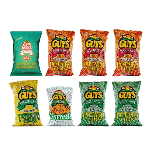Guys - Papas fritas de crema agria y cebolla, bocadillos saludables y salados con una mezcla única de especias, papas fritas naturales, papas fritas