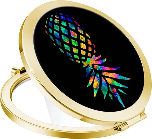 Miniatura 8 de Espejo compacto para mujeres, mini espejo redondo de maquillaje de viaje de bolsillo, bonito espejo de bolsillo plegable portátil pequeño para Flor