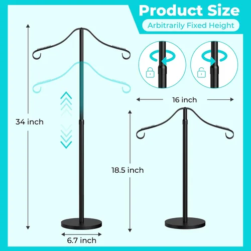 Miniatura 4 de Reusable Shirt Display Stand-Mannequin Torso Tshirt Display Stand for Retail/Vendors,18-33" Adjustable Dress Form Mannequin Stand Clothes Black