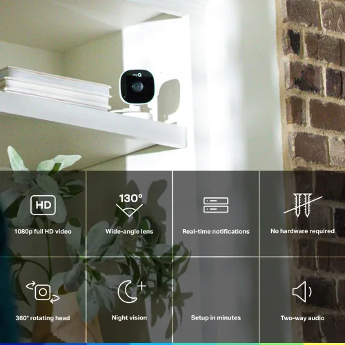 Miniatura 2 de Chamberlain myQ - Cámara de seguridad inteligente para interiores, video HD de 1080p, visión nocturna, detección de movimiento, Wi-Fi, audio