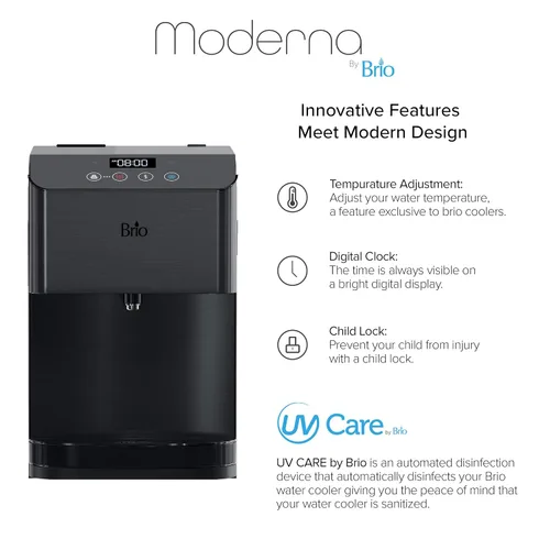 Miniatura 2 de Brio Moderna - Dispensador de agua autolimpiante para encimera, sin botella, con filtro de agua de 3 etapas y kit de instalación, dispensador