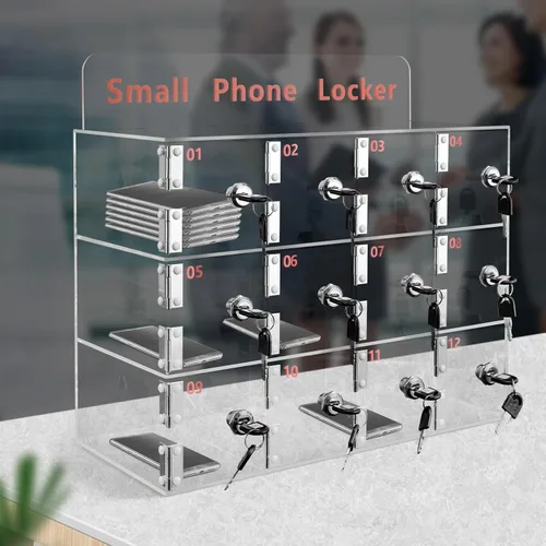 Miniatura 8 de Caja de casilleros para teléfono celular, armario de almacenamiento para teléfono celular montado en la pared, bolsillo transparente, caja de 20