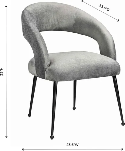 Miniatura 3 de Tov Furniture Silla de comedor Rocco Black Boucle