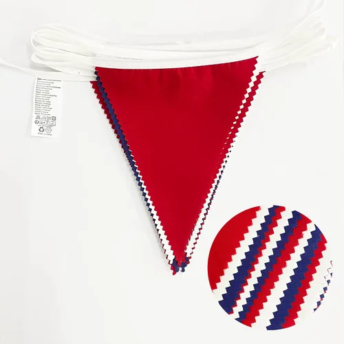 Miniatura 2 de Pancarta de 32 pies para decoración de fiesta, banderín de tela, banderín triangular, guirnalda patriótica del 4 de julio, Estados Unidos, Día