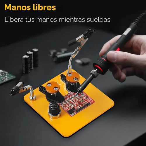 Miniatura 5 de Abrazadera de manos auxiliares de metal, soporte de soldadura de tercera mano ajustable para electrónica, manualidades DIY, manualidades, joyería