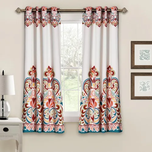 Miniatura 18 de Lush Decor Clara Curtains - Cortinas con estampado de damasco paisley, estilo bohemio, filtrado de luz, juego de paneles para ventana para sala