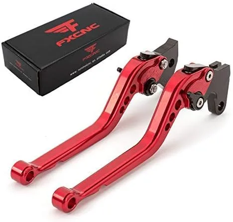 FXCNC Palancas de embrague de freno ajustables largas Billet compatibles con Warrior YFM350 02-04, Raptor YFM660 01-04, TTR125L/LE 00-16, Banshee