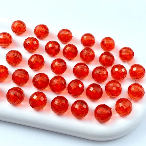 Miniatura 13 de 1000 cuentas facetadas redondas acrílicas de 0.236 pulgadas (0.236 in), cuentas espaciadoras de cristal, cuentas sueltas con múltiples facetas