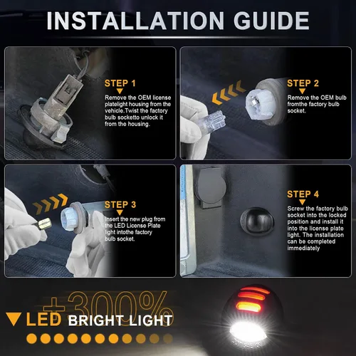 Miniatura 5 de LivTee Luz de Matrícula, 2 Piezas Conjunto de Luz LED para Matrícula, Luces de Etiqueta para Matrícula, Compatible con Ford F150 F250 F350, Blanco