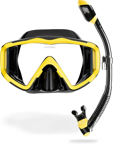 Miniatura 18 de Cressi Panoramic Wide View Mask & Dry Snorkel Kit for Snorkeling, Scuba Diving - Pano 3 & Supernova Dry: Designed in Italy