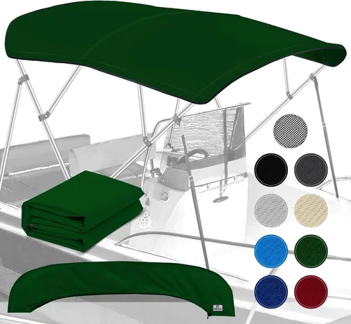 Miniatura 9 de Lona universal de repuesto Bimini de 4 arcos, lona superior Bimini solo con funda de almacenamiento con cremallera, grado marino 900D, impermeable