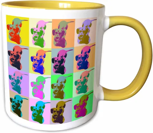 Miniatura 13 de 3dRose Carton Dachshund Pop Art - Taza de 15 onzas Blanco