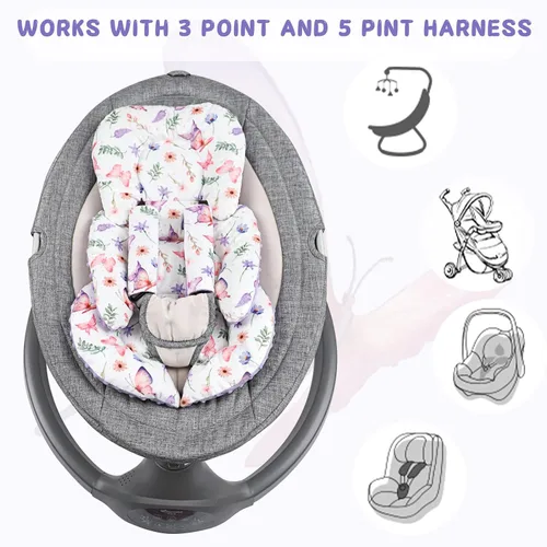 Miniatura 6 de Pea Pod Inserto de asiento de automóvil infantil con fundas para correa, todo en uno, reversible, soporte de cabeza de asiento de automóvil