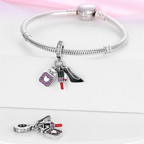 Miniatura 3 de CYCUFF Abalorios de plata de ley 925 adecuados para collares de dijes, pulseras, abalorios, joyería de regalo para mujer